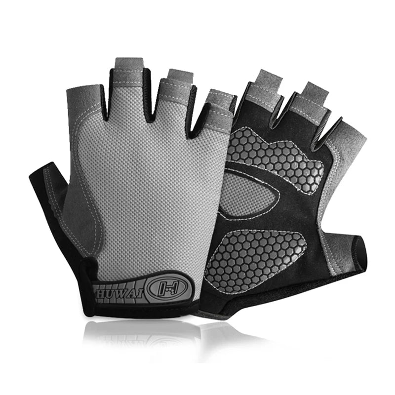 Luvas de ciclismo de meio dedo para homens e mulheres, luva respirável, antiderrapante, ginásio, fitness, esporte, treinamento