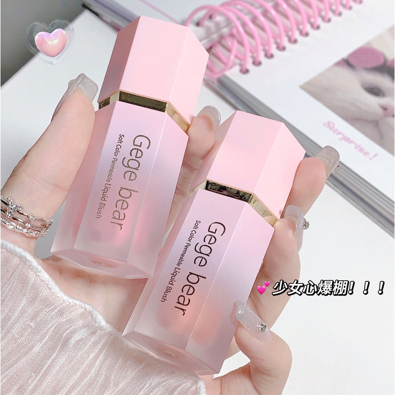 Gecomomo Creme Blush Líquido 6 Cores Veludo Liso Mate Rosa