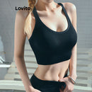 Lovito Sutiãs Esportivos Esportivos Lisos Sem Costas Criss Cross Para Mulheres LNL47047